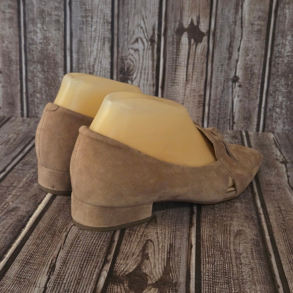 Sz 7 B Womens Cole Haan Viola Skimmer Whiskey Suede Pointed Toe Bow Shoes VGUC - Picture 4 of 12